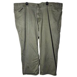 HB Harbor Bay Mens Continuous Comfort Waistband Green Pants Big Tall 50W 28L